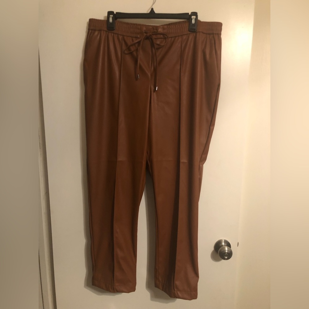 Faux leather pants
